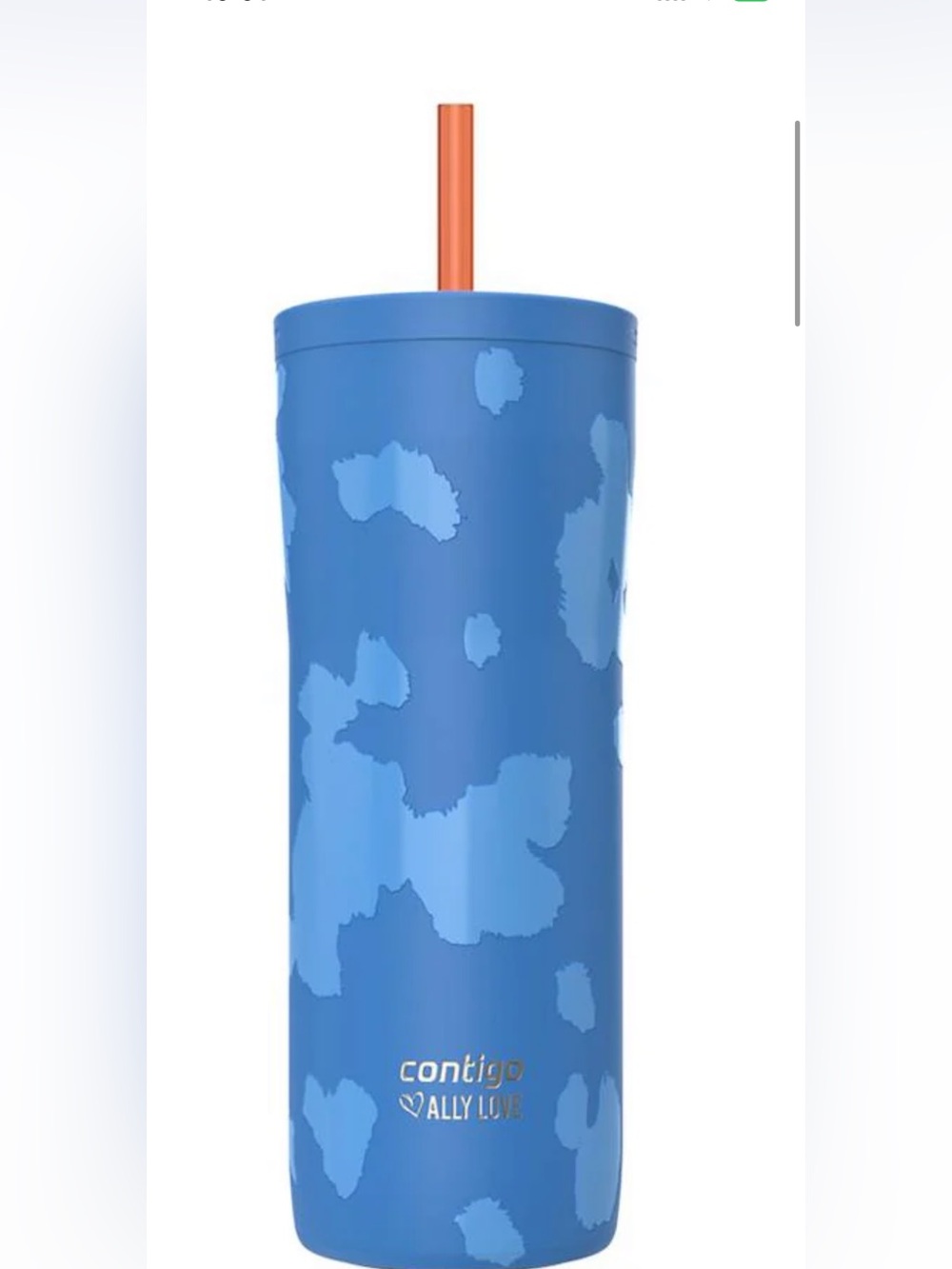 CONTIGO Ally Love Blue Metallic Tumbler with Light Blue Pattern
NEVER USED
